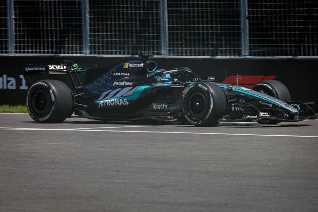 IPA84984031 - (63) George Russell - Mercedes-AMG PETRONAS F1 Team during the Free Practice of Formula 1 AWS Canadian Grand Prix 2026 at Circuit Gilles Villeneuve in Montreal, Canada. Round 7 of the 2026 FIA Formula One World Championship, WM, Weltmeisterschaft held May 22-24, 2026. The Circuit Gilles Villeneuve on Ile Notre-Dame in Montreal, named after the legendary Ferrari driver, hosts the Sprint format for the seventh round. This event weekend features the F1 Sprint format, with a Sprint Shootout and Sprint Race in addition to the standard qualifying session and Grand Prix. during Formula 1 AWS Canadian Grand Prix 2026 - Round 7 - Circuit Gilles Villeneuve, Formula 1 Championship in , , May 22 2026 Copyright: xStefanoxFacchin xAlessioxDexMarcox xAvens-images.com AvensImages IPAxSportx xx 84984031