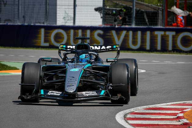 IPA84984039 - (63) George Russell - Mercedes-AMG PETRONAS F1 Team during the Free Practice of Formula 1 AWS Canadian Grand Prix 2026 at Circuit Gilles Villeneuve in Montreal, Canada. Round 7 of the 2026 FIA Formula One World Championship, WM, Weltmeisterschaft held May 22-24, 2026. The Circuit Gilles Villeneuve on Ile Notre-Dame in Montreal, named after the legendary Ferrari driver, hosts the Sprint format for the seventh round. This event weekend features the F1 Sprint format, with a Sprint Shootout and Sprint Race in addition to the standard qualifying session and Grand Prix. during Formula 1 AWS Canadian Grand Prix 2026 - Round 7 - Circuit Gilles Villeneuve, Formula 1 Championship in , , May 22 2026 Copyright: xStefanoxFacchin xAlessioxDexMarcox xAvens-images.com AvensImages IPAxSportx xx 84984039