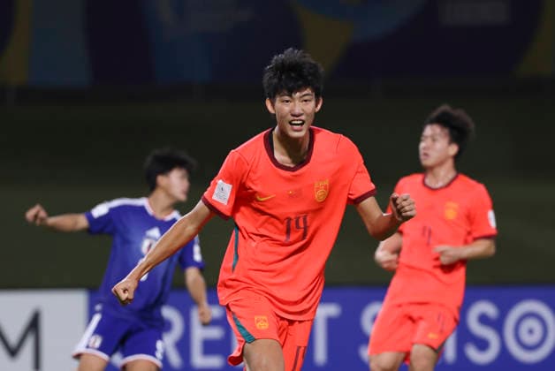 (260523) -- JEDDAH, May 23, 2026 -- China s Zhao Songyuan (C) celebrates a goal during the final between China and Japan at the 2026 AFC U17, U 17 Asian Cup in Jeddah, Saudi Arabia, May 22, 2026. ) (SP)SAUDI ARABIA-JEDDAH-FOOTBALL-AFC U17 ASIAN CUP 2026-CHINA VS JAPAN WangxHaizhou 