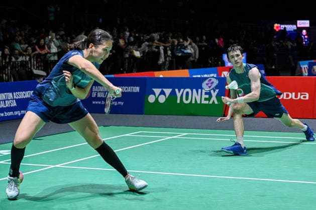 260522 -- KUALA LUMPUR, May 22, 2026 -- Presley Smith Jennie Gai L compete during the mixed doubles quarterfinal between Presley Smith Jennie Gai of the United States and Guo Xinwa Chen Fanghui of China at 2026 Malaysia Masters badminton tournament in Kuala Lumpur, Malaysia, May 22, 2026. Photo by Xinhua SPMALAYSIA-KUALA LUMPUR-BADMINTON-MALAYSIA MASTERS-MIXED DOUBLES ChongxVoonxChung  (SP)MALAYSIA-KUALA LUMPUR-BADMINTON-MALAYSIA MASTERS-MIXED DOUBLES IMAGO ChongxVoonxChung  imago images 0857323417