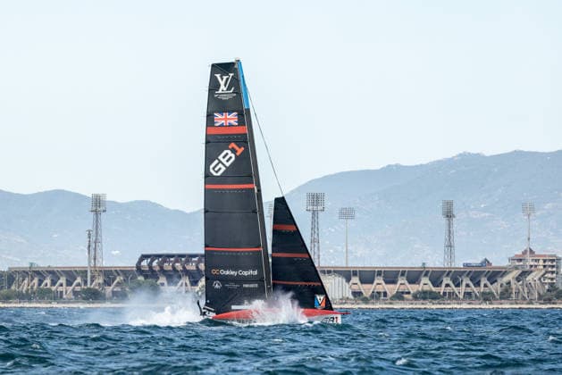 Louis Vuitton 38th America s Cup Preliminary Regatta Sardinia Gb1 competes during the first day of the Louis Vuitton 38th America s Cup Preliminary Regatta Sardinia in Cagliari, Italy, on May 22, 2026. The preliminary regatta in Sardinia is part of the 38th America s Cup and sponsored by Louis Vuitton, providing teams the first opportunity to test their skills ahead of the event in Naples in 2027. The races occur in the Gulf of Cagliari, featuring fully equalized AC40 one-design yachts capable of reaching speeds exceeding 40 knots. cagliari - Italy  Copyright: xMauroxUjettox originalFilename:ujetto-louisvui260522_npvwM.jpg