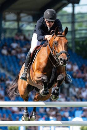 138 Karl Cook on Caracole De La Roque (USA) during the TSCHIO 2026 (CHIO 2026) - Prize of CHIO Aachen CAMPUS - CSI5* - Jumping competition at the Allianz Park in Aachen, Germany  Copyright: xMartinxPitschx xSPPx Sportspressphoto_152069