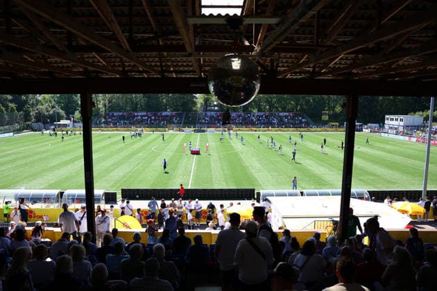 Das Stadion Hoheluft beim Finaltag der Amateure. Fußball I Herren I Lotto Pokal I Saison 2025-2026 I Finale I SC Vorwärts Wacker04 Billstedt - HEBC I 23.05.2026 I Stadion Hoheluft