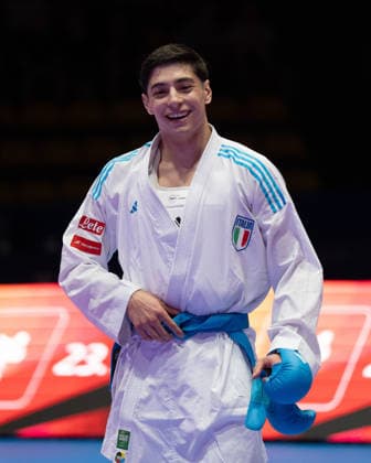 23.05.2026, xhfmx, Karate EKF Senior Championships 2026, Ugur Aktas (Türkei) im Kampf gegen Matteo Avanziani (Italien). (DFL DFB REGULATIONS PROHIBIT ANY USE OF PHOTOGRAPHS as IMAGE SEQUENCES and or QUASI-VIDEO) Frankfurt