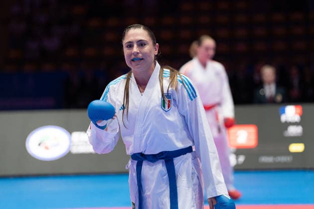 23.05.2026, xhfmx, Karate EKF Senior Championships 2026, Clemence Pea (Frankreic) im Duell mit Zala Maria Zibret (Slowenien) (DFL DFB REGULATIONS PROHIBIT ANY USE OF PHOTOGRAPHS as IMAGE SEQUENCES and or QUASI-VIDEO) Frankfurt