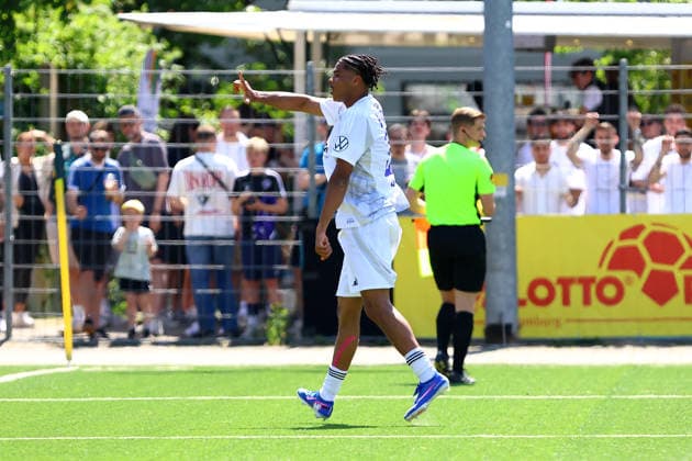 31 Michele Scalzi (HEBC) bejubelt seinen Treffer zum 0:2. Fußball I Herren I Lotto Pokal I Saison 2025-2026 I Finale I SC Vorwärts Wacker04 Billstedt - HEBC I 23.05.2026 I Stadion Hoheluft