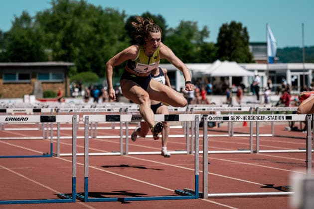 Marlene Meier (TSV Bayer 04 Leverkusen, 4, 100m Huerden Frauen), GER, Leichtathletik, Athletics, Kurpfalz Gala, Weinheim, 23.05.2026, GER, Leichtathletik, Athletics, Kurpfalz Gala, Weinheim, 23.05.2026 Weinheim Copyright: xStefanxMayerx EP_SMR