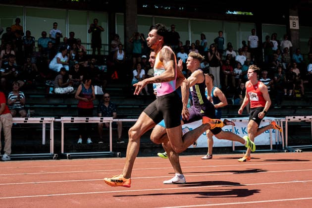 Joshua Hartmann (ASV Koeln e.V., 2, 100m Maenner), GER, Leichtathletik, Athletics, Kurpfalz Gala, Weinheim, 23.05.2026, GER, Leichtathletik, Athletics, Kurpfalz Gala, Weinheim, 23.05.2026 Weinheim Copyright: xStefanxMayerx EP_SMR