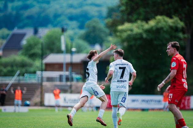 Niedersachsen-Pokal: TuS Bersenbrück vs. Lüneburger SK, 23.05.2026 TOR, JUBEL zum 1:3 durch Tjark Etienne Dörr (Lüneburger SK Hansa, 20); Niedersachsen-Pokal, Finale (Amateure): TuS Bersenbrück vs. Lüneburger SK am 23.05.2026 im August-Wenzel-Stadion, Barsinghausen Copyright: xBEAUTIFULxSPORTS Tonhäuserx