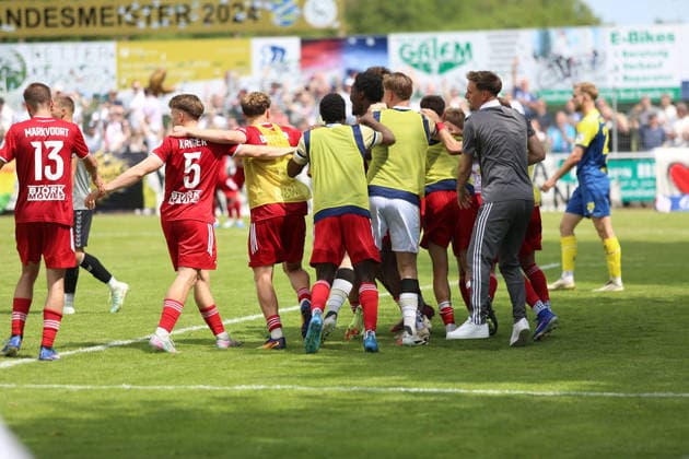 Fußball I Herren I Saison 2025 2026 I Landespokal Schleswig-Holstein I Finale I SV Todesfelde - 1. FC Phönix Lübeck I 23.05.2026 Jubel nach dem 3:1 Todesfelde Joda-Sportpark Schleswig-Holstein Deutschland Copyright: xLobeca AndreasxKnothex