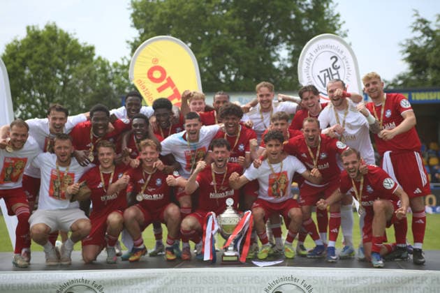 Fußball I Herren I Saison 2025 2026 I Landespokal Schleswig-Holstein I Finale I SV Todesfelde - 1. FC Phönix Lübeck I 23.05.2026 Jubelfoto Todesfelde Joda-Sportpark Schleswig-Holstein Deutschland Copyright: xLobeca AndreasxKnothex