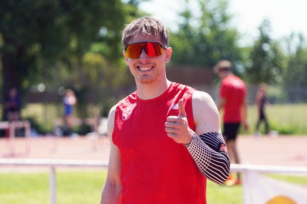 Leichtathletik, athletics, BuS Kurpfalz Gala , 23.05.2026 , Sepp Herberger Stadion Weinheim, 110m Hürden Stefan Volzer TSV Bayer 04 Leverkusen
