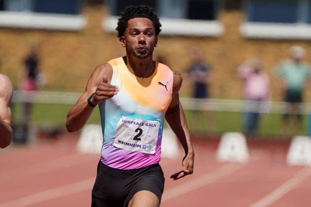 Leichtathletik, athletics, BuS Kurpfalz Gala , 23.05.2026 , Sepp Herberger Stadion Weinheim, 100m Männer, Joshua Hartmann ASV Köln