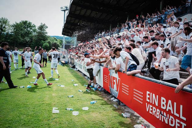 Niedersachsen-Pokal: TuS Bersenbrück vs. Lüneburger SK, 23.05.2026 TOR, JUBEL zum 3:3 durch Tjark Etienne Dörr (Lüneburger SK Hansa, 20) Niedersachsen-Pokal, Finale (Amateure): TuS Bersenbrück vs. Lüneburger SK am 23.05.2026 im August-Wenzel-Stadion, Barsinghausen Copyright: xBEAUTIFULxSPORTS Tonhäuserx
