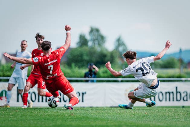 Niedersachsen-Pokal: TuS Bersenbrück vs. Lüneburger SK, 23.05.2026 TOR, JUBEL zum 3:3 durch Tjark Etienne Dörr (Lüneburger SK Hansa, 20) Niedersachsen-Pokal, Finale (Amateure): TuS Bersenbrück vs. Lüneburger SK am 23.05.2026 im August-Wenzel-Stadion, Barsinghausen Copyright: xBEAUTIFULxSPORTS Tonhäuserx