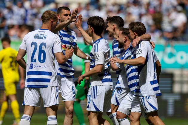 23.05.2026, GER, Fussball, Herren, Niederrheinpokal Finale, Saison 2025 2026, SC St. Tönis - MSV Duisburg Patrick Sussek (MSV Duisburg) Torjubel, jubelt mit seiner Mannschaft nach dem Treffer zum 0:1 Duisburg schauinsland-reisen-Arena Nordrhein-Westfalen Deutschland Copyright: xAdrianxSchlüterx