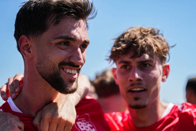 SBFV-Rothaus-Pokal, Bahlinger SC vs FC 08 Villingen, 23.05.2026 Torjubel zum 1:0 durch Elvir Zukaj (Bahlinger SC, 4) SBFV-Rothaus-Pokal, Bahlinger SC vs FC 08 Villingen, Karl-Heitz-Stadion Offenburg, 23.05.2026 Copyright: xBEAUTIFULxSPORTS Boscox
