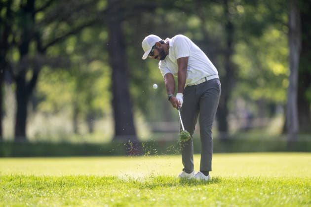 ANTWERP, BELGIUM - MAY 23: Yuvraj Sandhu of India plays his second shot from the fairway on the 4th hole during the third round of the Soudal Open at Rinkven International Golf Club on May 23, 2026 in Antwerp, Belgium. Credit: Andy Astfalck NurPhoto Belgium Copyright: xAndyxAstfalckx
