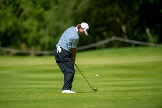 ANTWERP, BELGIUM - MAY 23: Jack Buchanan of Australia plays his third shot from the fairway onto the green of the 4th hole during the third round of the Soudal Open at Rinkven International Golf Club on May 23, 2026 in Antwerp, Belgium. Credit: Andy Astfalck NurPhoto Belgium Copyright: xAndyxAstfalckx