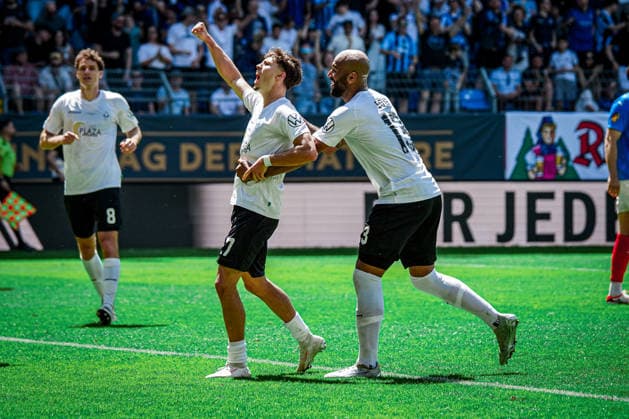 Deutschland: Fussball: bfv-Rothaus-Pokal 2025 2026 , Finale - VfR Mannheim vs SV Waldhof Mannheim - Carl-Benz-Stadion (Mannheim) : Lovis Bierschenk (SV Waldhof Mannheim, 7) Mimik, Gesichtsausdruck, Torjubel, Tor, Freude, Emotion, Gestik, Geste Copyright: xBennetxLongx