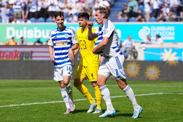 23.05.2026, xydrx, Herren, Fußball, Finaltag der Amateure, Finale Niederrheinpokal, SC St. Tönis 11 ‹20 - MSV Duisburg, Saison 2025 2026, Schauinsland-Reisen-Arena: Torjubel nach dem Tor zum 2:0 für den MSV Duisburg durch Torschütze Aljaz Casar (MSV Duisburg, 8) Copyright: HMBxMedia YannisxDreimann
