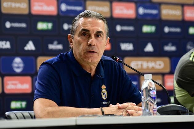 Pressconference Olympiacos v Real Madrid Final Euroleague Sergio Scariolo of Real Madrid speaks during the press conference, PK, Pressekonferenz prior to the Euroleague Final Four game between Olympiacos and Real Madrid in Athens, Greece, on May 23, 2026 Athens Greece Basketball Copyright: xAgenciaxLOFx