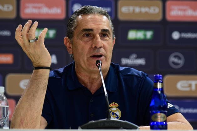Pressconference Olympiacos v Real Madrid Final Euroleague Sergio Scariolo of Real Madrid speaks during the press conference, PK, Pressekonferenz prior to the Euroleague Final Four game between Olympiacos and Real Madrid in Athens, Greece, on May 23, 2026 Athens Greece Basketball Copyright: xAgenciaxLOFx