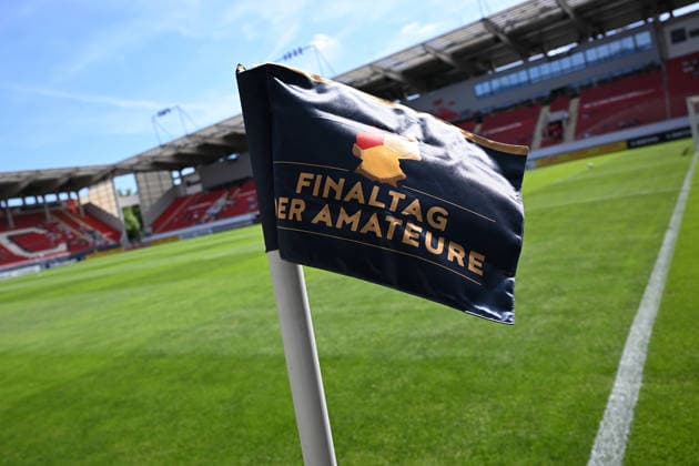 23.05.2026, xpsx, Fußball Finale Hessenpokal, SG Barockstadt Fulda-Lehnerz - SV Wehen Wiesbaden v.l. Innenraum, Rasen, Tribuenen, Tribuene, Spielfeld Finaltag der Amateure (DFL DFB REGULATIONS PROHIBIT ANY USE OF PHOTOGRAPHS as IMAGE SEQUENCES and or QUASI-VIDEO) Offenbach