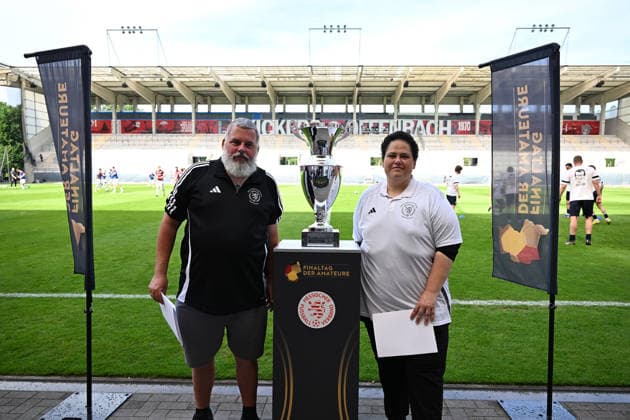 23.05.2026, xpsx, Fußball Finale Hessenpokal, SG Barockstadt Fulda-Lehnerz - SV Wehen Wiesbaden v.l. Ehrungen HfV (DFL DFB REGULATIONS PROHIBIT ANY USE OF PHOTOGRAPHS as IMAGE SEQUENCES and or QUASI-VIDEO) Offenbach