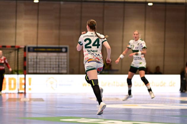 Handball I Frauen I Saison 2025-2026 I Play-Offs 5-11 I 6. Spieltag I Buxtehuder SV - FRISCH AUF! Göppingen I 23.05.2026 Jubel, Begeisterung, Enthusiasmus, Euphorie, Freude, Glücksgefühl, Heiterkeit bei: Luisa Scherer (24, FRISCH AUF Göppingen) Buxtehude Halle Nord Niedersachsen Deutschland Copyright: xLobeca FelixxSchlikisx