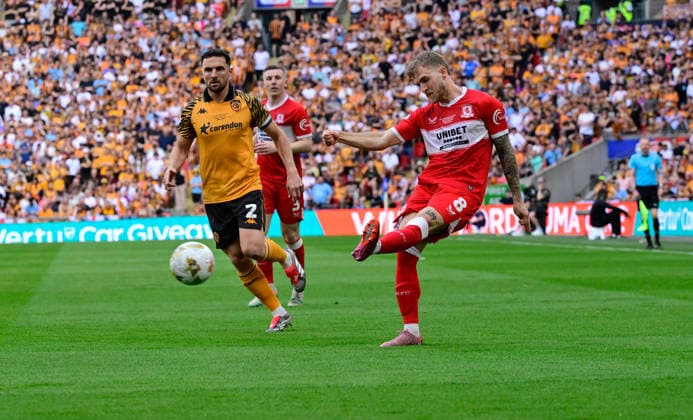 Hull City v Middlesbrough, London, UK - 23 May 2026 Riley McGree of Middlesbrough during the Sky Bet Championship Playoff Final match between Hull City and Middlesbrough on 23 May 2026 at Wembley Stadium, London. - London Wembley Stadium London GBR Copyright: xAlanxStanford PPAUKx PPA-277000