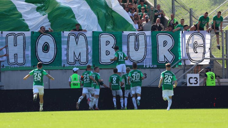 23.05.2026, xrekx, Fussball Landespokal Saarland Finale, 1.FC Saarbrücken - FC 08 Homburg v.l. Torjubel nach dem Tor zum celebrating the goal celebrate 0:1 durch Kaan Ä°nanoÄülu (FC 08 Homburg) (DFL DFB REGULATIONS PROHIBIT ANY USE OF PHOTOGRAPHS as IMAGE SEQUENCES and or QUASI-VIDEO) Saarbrücken