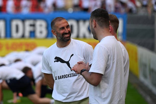 23.05.2026, xpsx, Fußball Finale Hessenpokal, SG Barockstadt Fulda-Lehnerz - SV Wehen Wiesbaden v.l. Trainer Coach Daniyel Cimen (SG Barockstadt Fulda-Lehnerz) (DFL DFB REGULATIONS PROHIBIT ANY USE OF PHOTOGRAPHS as IMAGE SEQUENCES and or QUASI-VIDEO) Offenbach
