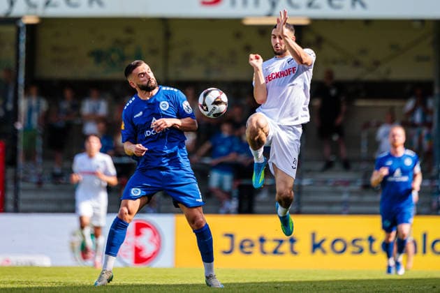 (L-R) Leon Demaj (SF Lotte, 28), Oualid Mhamdi (SC Verl, 20) GER, SC Verl vs. SF Lotte, Fussball, Westfalenpokal, Finale, Spielzeit 2025 2026, 23.05.2026 DFL Regulations prohibit any use of photographers as image sequences and or quasi-video. GER, SC Verl vs. SF Lotte, Fussball, Westfalenpokal, Finale, Spielzeit 2025 2026, 23.05.2026 Verl Copyright: xEibner-Pressefoto JanxRollingerx EP_JSK