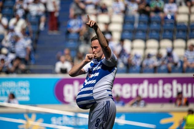 Niederrheinpokalfinale MSV Duisburg - SC St.Tönis ** NUR FÜR REDAKTIONELLE ZWECKE ** EDITORIAL USE ONLY **<p>Fußball Niederrheinpokalfinale MSV Duisburg - SC St.Tönis am 23.05.26 in der Schauinsland-Reisen Arena in Duisburg Torjubel zum 2:0 durch Aljaz Casar ( Duisburg ) Duisburg Copyright: JakobxKlos