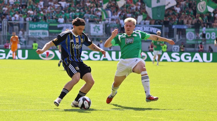 23.05.2026, Fussball, Herren, Sparkassen-Pokal Saarland Finale, Saison 2025 2026, 1. FC Saarbrücken - FC 08 Homburg, Maurice Multhaup (1. FC Saarbruecken) Frederik Schumann (FC 08 Homburg) Saarbrücken Ludwigsparkstadion Saarland Deutschland (DEU) Copyright: xFabianxKleerx