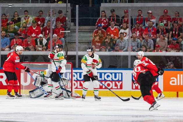 ZURICH, ZURICH - MAY 23: Roman Josi of Switzerland scores for a 3-0 lead and completes his hat trick during the 2026 IIHF World Championship, WM, Weltmeisterschaft Preliminary Round Group A match between Switzerland and Hungary at Swiss Life Arena on May 23, 2026 in Zurich, Zurich, Switzerland.  Copyright: xLivioxBaeriswylx xSPPx Sportspressphoto_152433