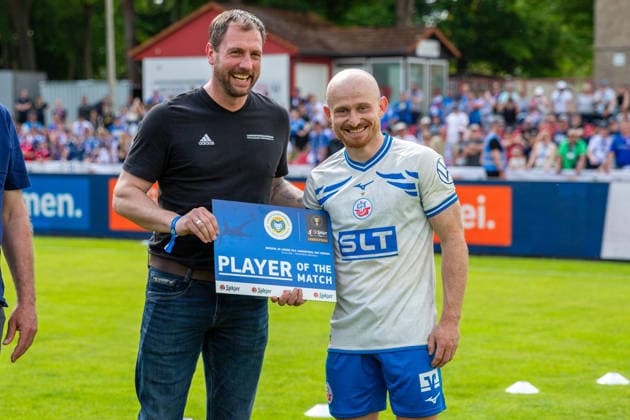 Maximilian Krauß (FCH) wurde zum Spieler des Spiels gewählt GER, Fussball, Landespokal, Lüpzer Pils Cup, Finale, SV Pastow - FC Hansa Rostock