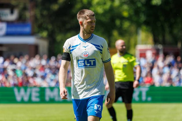 Jonas Dirkner (Rostock) ; GER, FC Hansa Rostock vs. SV Pastow, Fußball, Männer, Lübzer Pils Landespokal, Finale, Spielzeit 2025 2026, 23.05.2026 Greifswald Volksstadion Mecklenburg - Vorpommern Deutschland