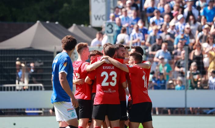 23.05.26 wfv-Pokal Finale 2026 Stuttgarter Kickers - SG Sonnenhof Großaspach Deutschland, Stuttgart, 23.05.2026, Fussball, Saison 2025 2026, Finaltag der Amateure, DB Regio-wfv-Pokal Finale 2026, Stuttgarter Kickers - SG Sonnenhof Großaspach: Michael Kleinschrodt (SG Sonnenhof Großaspach); Jubel Tor 0:1 Kleinschrodt.