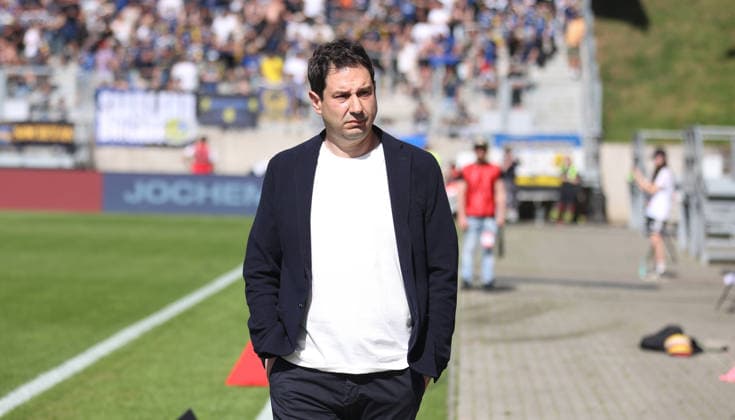 23.05.2026, Fussball, Herren, Sparkassen-Pokal Saarland Finale, Saison 2025 2026, 1. FC Saarbrücken - FC 08 Homburg, Trainer Argirios Giannikis (1. FC Saarbruecken) Saarbrücken Ludwigsparkstadion Saarland Deutschland (DEU) Copyright: xFabianxKleerx