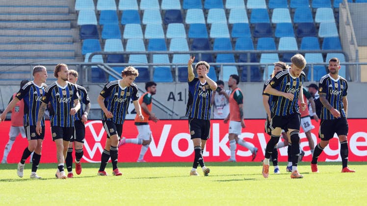 23.05.2026, xrekx, Fussball Landespokal Saarland Finale, 1.FC Saarbrücken - FC 08 Homburg v.l. Torjubel nach dem Tor zum celebrating the goal celebrate 2:1 durch Amine NaÃ¯fi (1.FC Saarbruecken) (DFL DFB REGULATIONS PROHIBIT ANY USE OF PHOTOGRAPHS as IMAGE SEQUENCES and or QUASI-VIDEO) Saarbrücken
