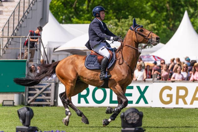 110 Cian O Connor on Genghis Khan (IRL) during the TSCHIO 2026 (CHIO 2026) - 2nd Qualifier Rolex Grand Prix - CSI5* - Jumping competition with jump-off at the Allianz Park in Aachen, Germany  Copyright: xMartinxPitschx xSPPx Sportspressphoto_152463