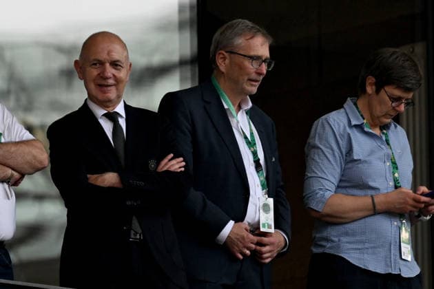 23.05.2026, xsltx, Fussball DFB Pokal Finale, FC Bayern München - VfB Stuttgart v.l. DFB Praesident Bernd Neuendorf (Deutscher Fussball-Bund) (DFL DFB REGULATIONS PROHIBIT ANY USE OF PHOTOGRAPHS as IMAGE SEQUENCES and or QUASI-VIDEO) Berlin