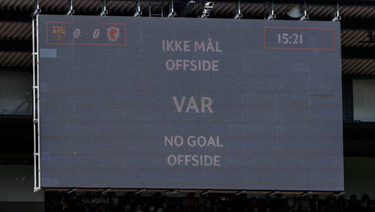 260523 Lyon are denied a goal after VAR review during the UEFA Women s Champions League final football match between Barcelona and Lyon on May 23, 2026 in Oslo. Photo: Vegard Grott BILDBYRAN kod VG VG0925 bbeng football fotball fotboll soccer champions league finale final final 2026 mesterligaen dam fcb barcelona lyon ol lyonnes genre var Copyright: VEGARDxGRoTT BB260523VG024