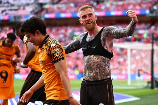 Oliver McBurnie of Hull City celebrates scoring to make it 1-0 Hull City v Middlesbrough, EFL Sky Bet Championship, Play-Off Final, Football, Wembley Stadium, London, UK - 23 May 2026London Wembley Stadium United Kingdom EDITORIAL USE ONLY No use with unauthorised audio, video, data, fixture lists, club league logos or live services. Online in-match use limited to 120 images, no video emulation. No use in betting, games or single club league player publications. Copyright: xJamesxMarsh Shutterstockx 16887365jm