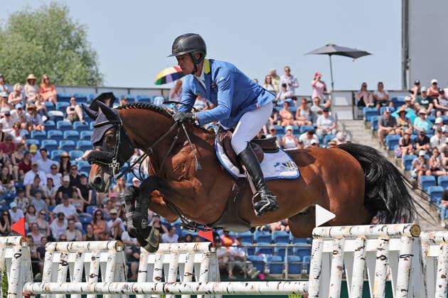Christian Ahlmann (GER) mit Pferd Untouched LB, 2. Qualifikation Rolex Grand Prix CSI5* - Springprüfung mit Stechen, Weltfest des Pferdesports, CSI5*, World Equestrian Festival, TSCHIO Aachen 2026, TSCHIO statt CHIO 2026, Aachener Soers, 22. bis 24. Mai 2026, Reitsport, 23.05.2026, Aachen Aachener Soers Deutschland