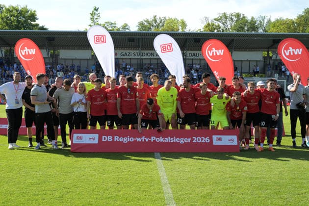 DB-Regio wfv-Pokalsieger 2025 26 und Titelverteidiger die SG Sonnenhof Gorssaspach SV Stuttgarter Kickers vs. SG Sonnenhof Grossaspach, Fussball, Maenner, DB-Regio wfv-Pokalfinale, Saison 2025 2026, 23.05.2026 SV Stuttgarter Kickers vs. SG Sonnenhof Grossaspach, Fussball, Maenner, DB-Regio wfv-Pokalfinale, Saison 2025 2026, 23.05.2026 Stuttgart Copyright: xEibner-Pressefoto TobiasxBaurx EP_TBR