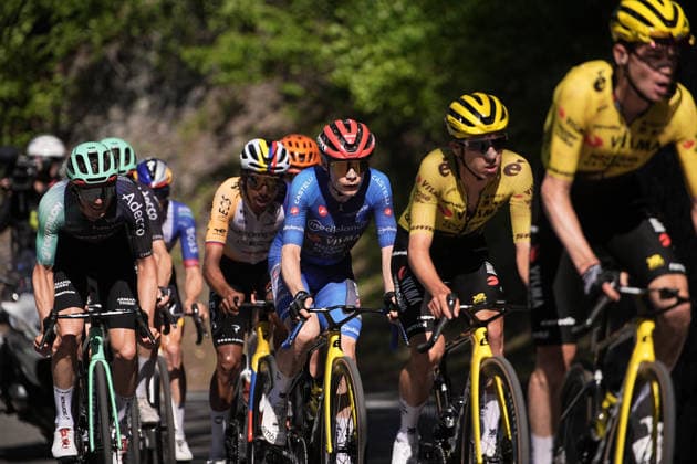 The blue jersey Denmark™s Jonas Vingegaard Hansen of Team Visma Lease A Bike during Stage 14 of the Giro d™Italia, from Aosta to Pila, Italy, Saturday, May 23, 2026.  Copyright: xMarcoxAlpozzi LaPressex