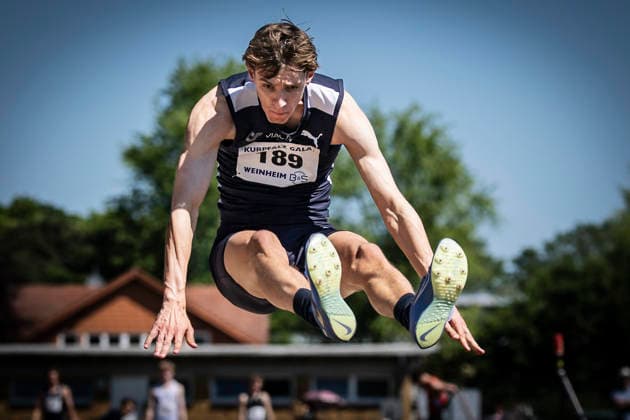 WEINHEIM, GERMANY - MAY 23 Mikko Jonas Pirsig (GER Cologne Athletics) during the B&S Kurpfalz Gala am 23.05.2026 at the Sepp-Herberger-Stadium in Weinheim (Baden-Wuerttemberg Germany). Baden-Wuerttemberg Germany Copyright: xAxelxKohringx